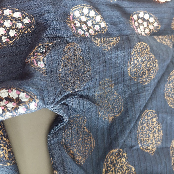 Blocked Navy Kairi Printed Kurta | Pre Loved |