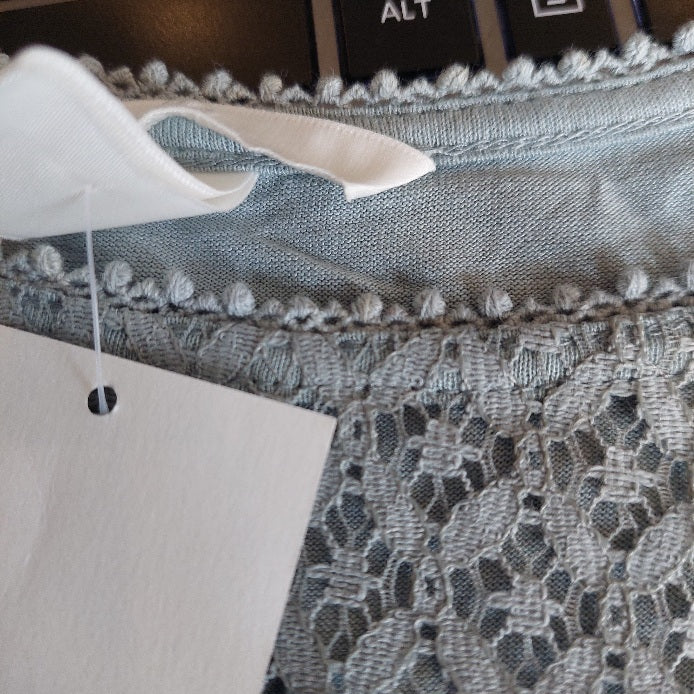 H&M Grey Sleeveless Lace Detail Top | Brand New |
