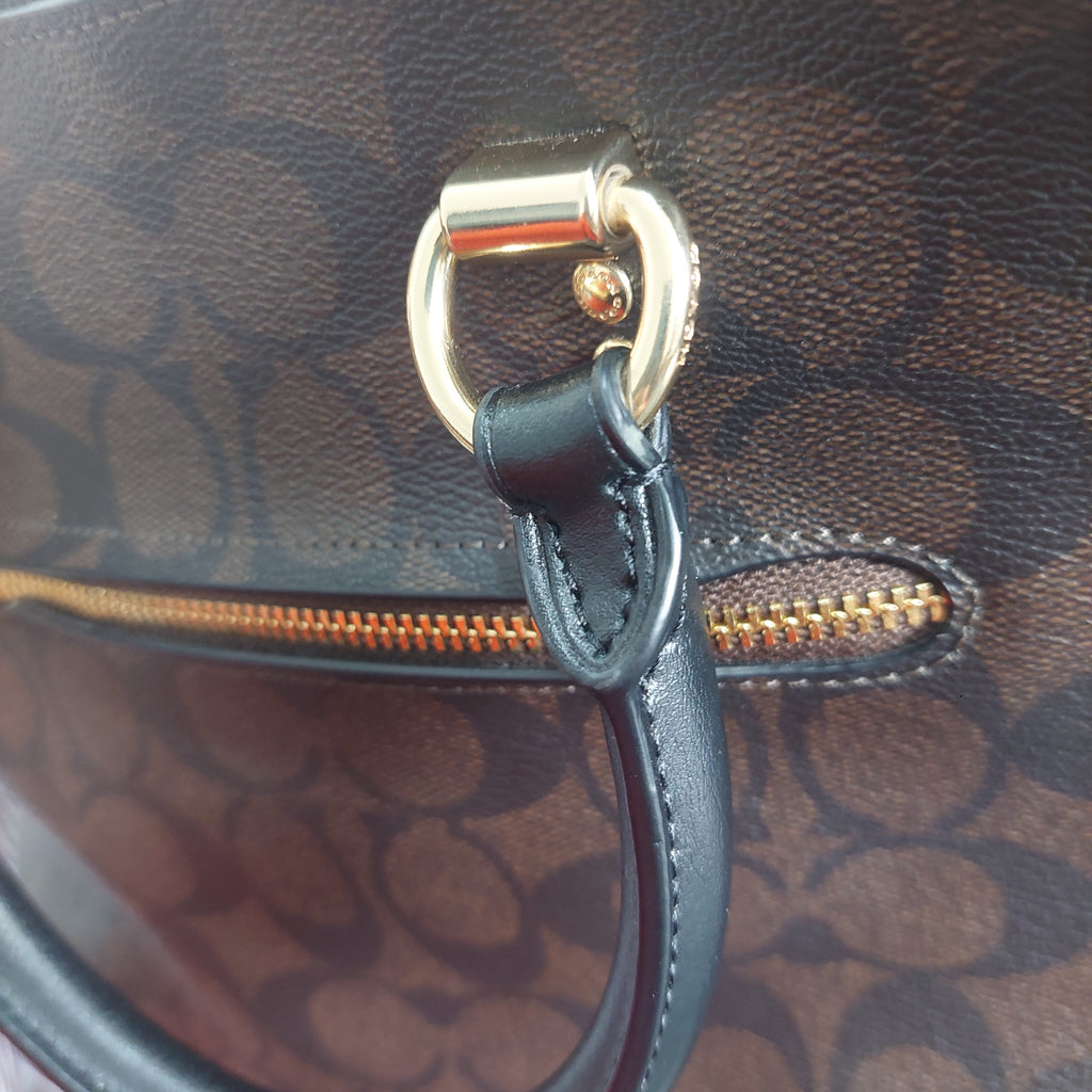Coach Katy Signature Coated Canvas Leather Dome Handbag | Pre Loved |