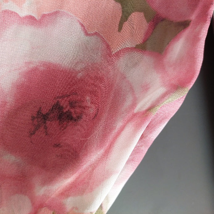Forever 21 Pink Sheer Floral Printed Blouse | Pre Loved |