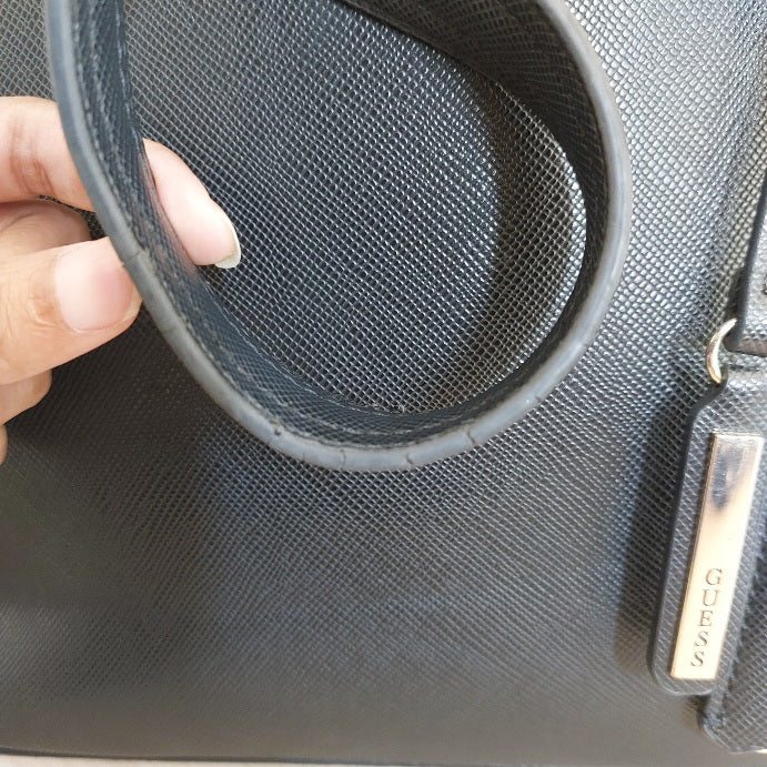 Guess Black Kamryn Leatherette Tote Bag | Pre Loved |
