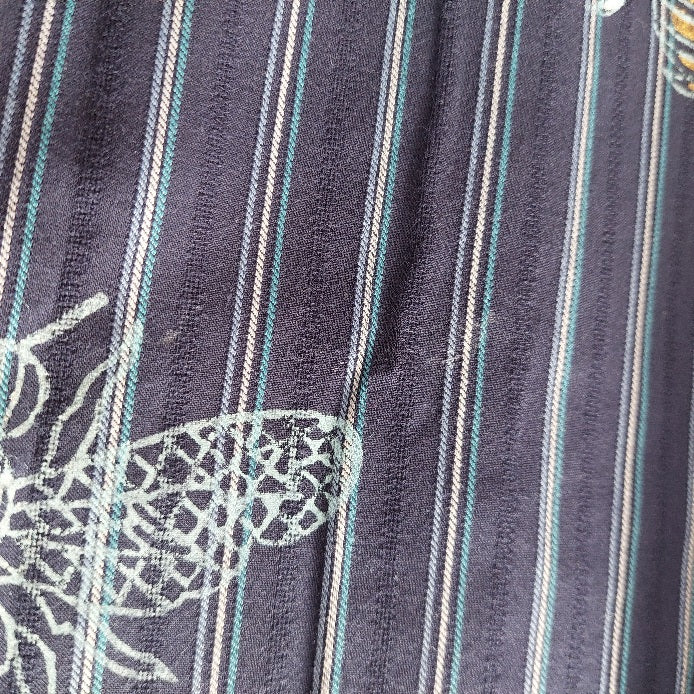 Blocked Dark Blue Striped Bee Printed Kurta | Pre Loved |