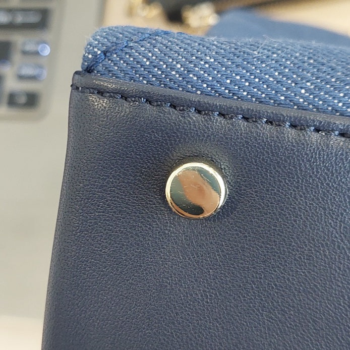 Kate Spade Blue Denim & Leather Quilted Shoulder Bag | Gently Used |