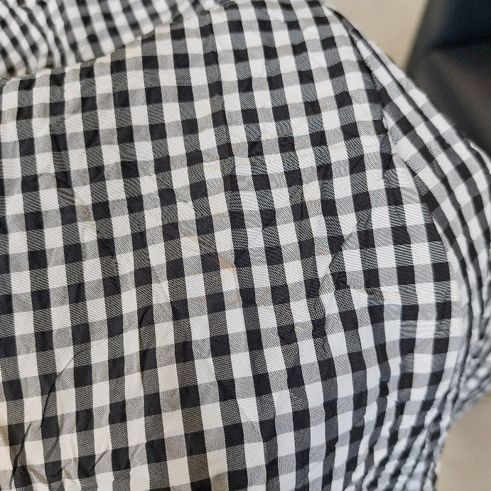 ZARA Black & White Checked Front Ruched Dress | Gently Used |