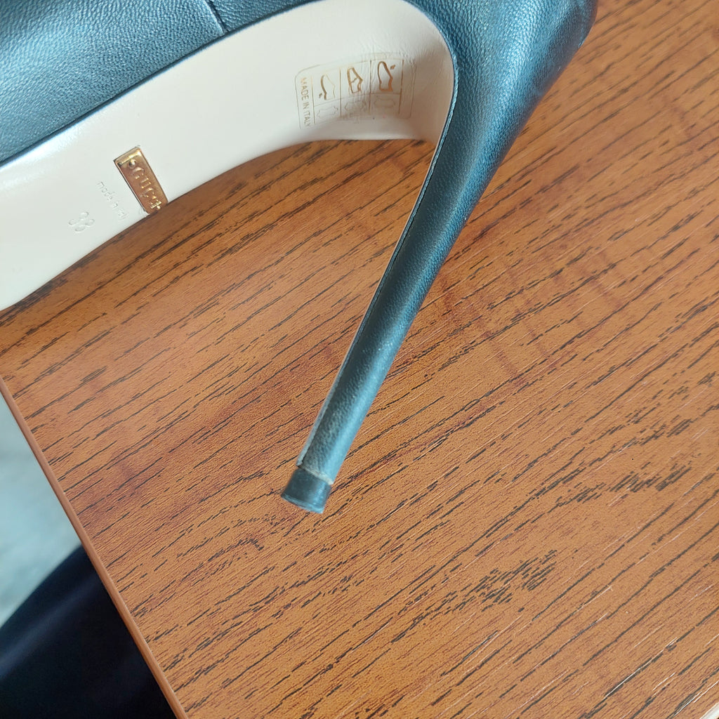 Gucci Black Leather Aneta Double Strip Pumps | Pre Loved |