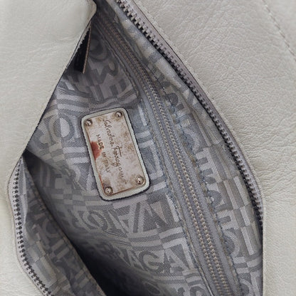 Salvatore Ferragamo White Leather Marisa Satchel Bag | Pre Loved |