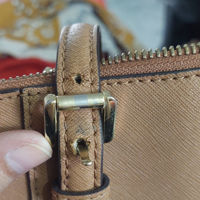 Michael Kors Tan Saffiano Leather Jet Set Tote Bag | Pre Loved |