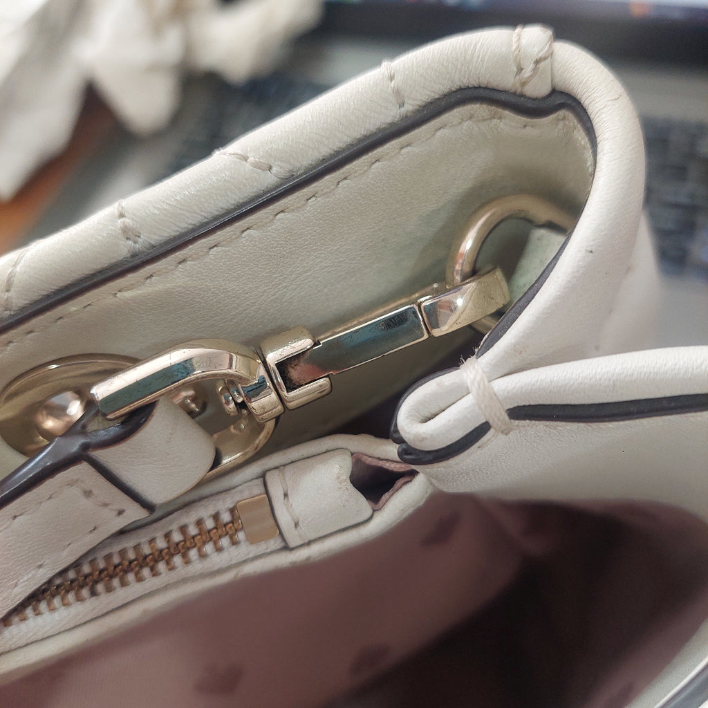 Kate Spade White Meena Leather Briar Lane Quilted Shoulder Bag | Pre Loved |