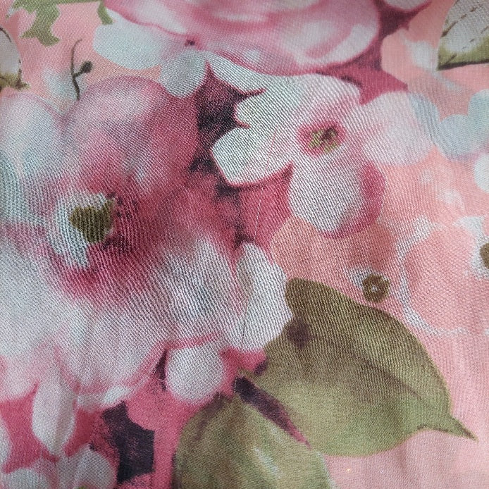 Forever 21 Pink Sheer Floral Printed Blouse | Pre Loved |