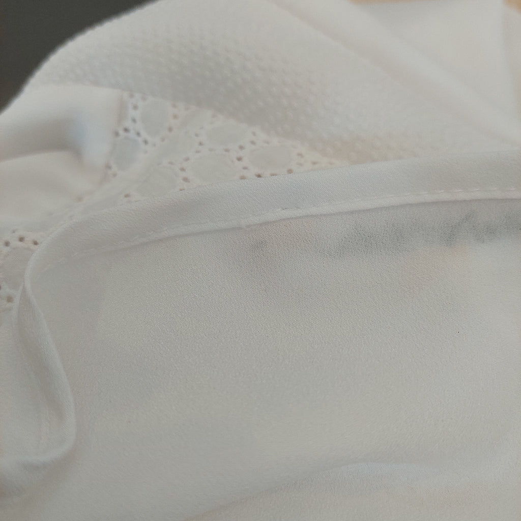 Calvin Klein White Textured & Lace Top | Pre Loved |