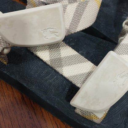 Burberry Beige Check Trek Double-Strap Sandals | Pre Loved | - Secret Stash