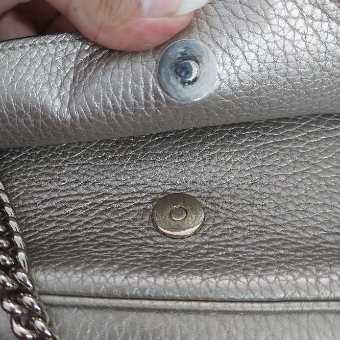 Gucci Gold Pebbled Leather Soho Chain Flap Bag | Pre Loved |