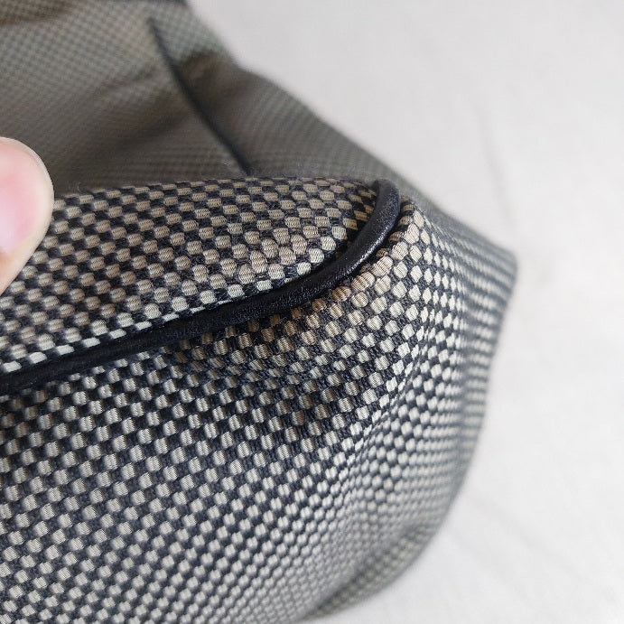 Bally Leather Tweed Canvas Shoulder Hobo Bag | Pre Loved |