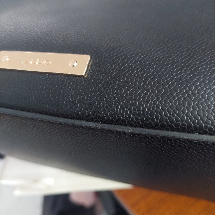 Aldo Black Leatherette Caraever Satchel Bag | Like New |