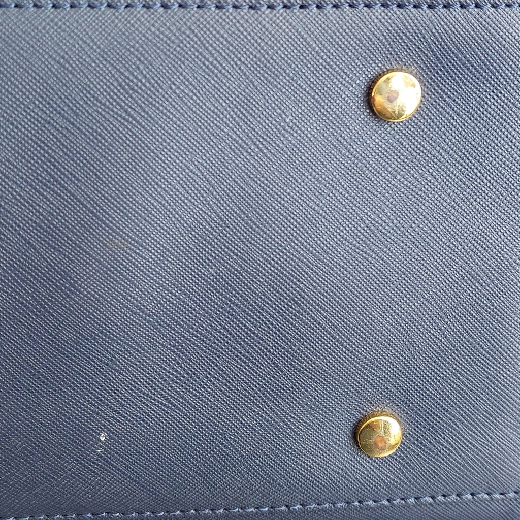 Kurt Geiger Blue Saffiano Leather Convertible Tote Bag | Pre Loved |