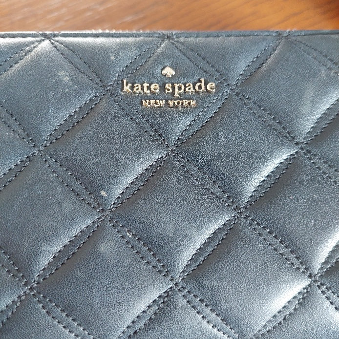 Kate Spade Black Quilted Leather Natalia Large Continental Wallet | Pre Loved |