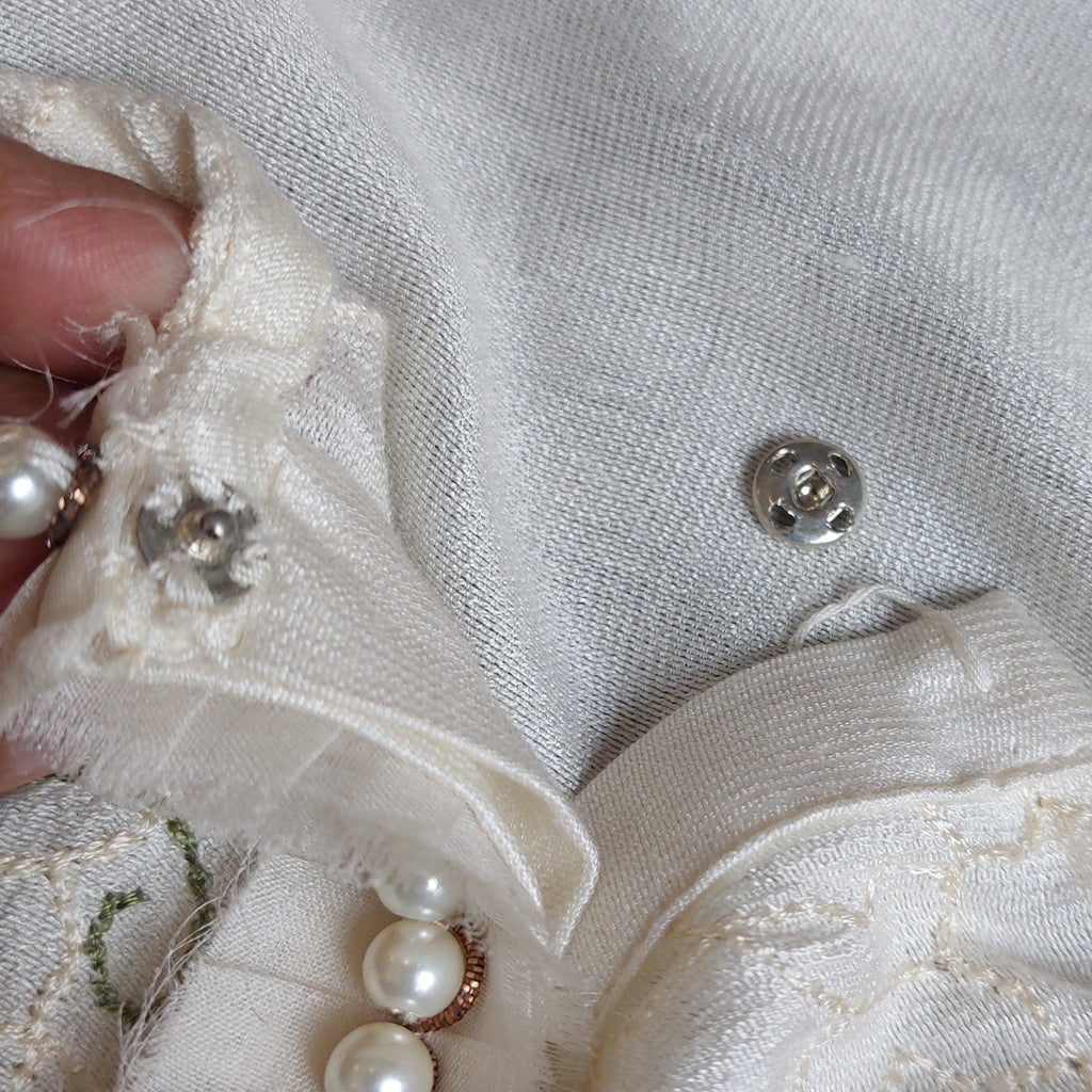 Sapphire Cream Embroidered Pearl Detail Kurta | Brand New |