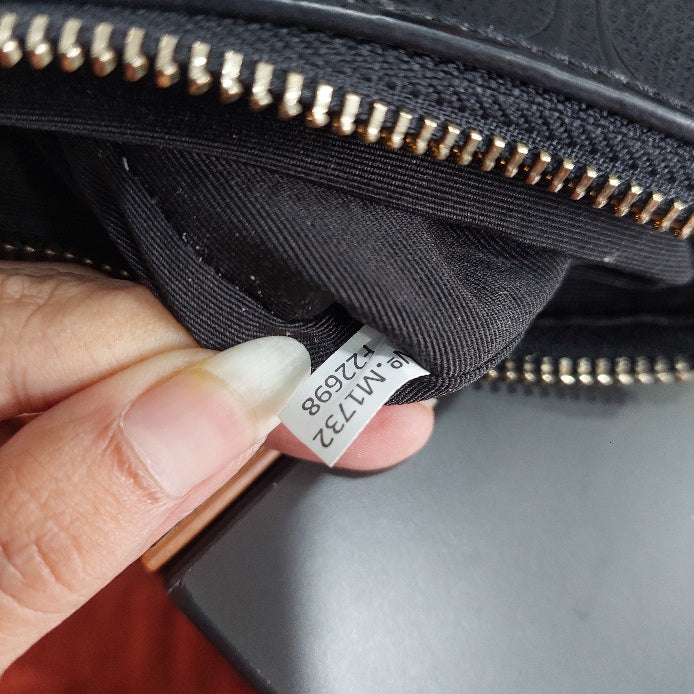 Coach Black Leather Signature Debossed Mini Bag | Pre Loved |
