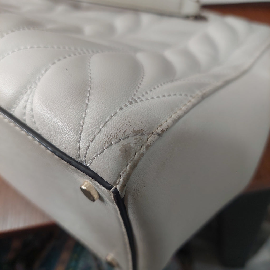 Kate Spade White Meena Leather Briar Lane Quilted Shoulder Bag | Pre Loved |