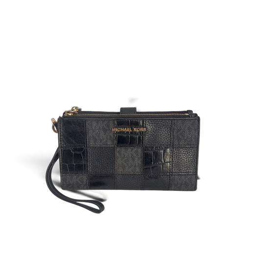 Michael Kors Black Patchwork Jet Set Double Zip Wristlet | Pre Loved |