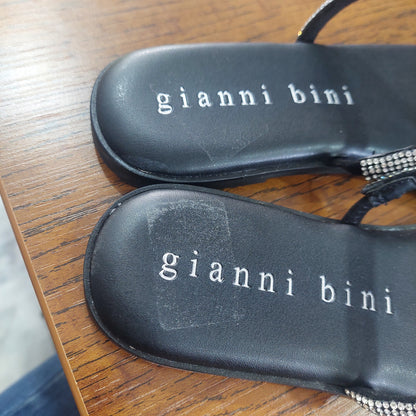 Gianni Binni Black Rhinestone Sandals | Like New |