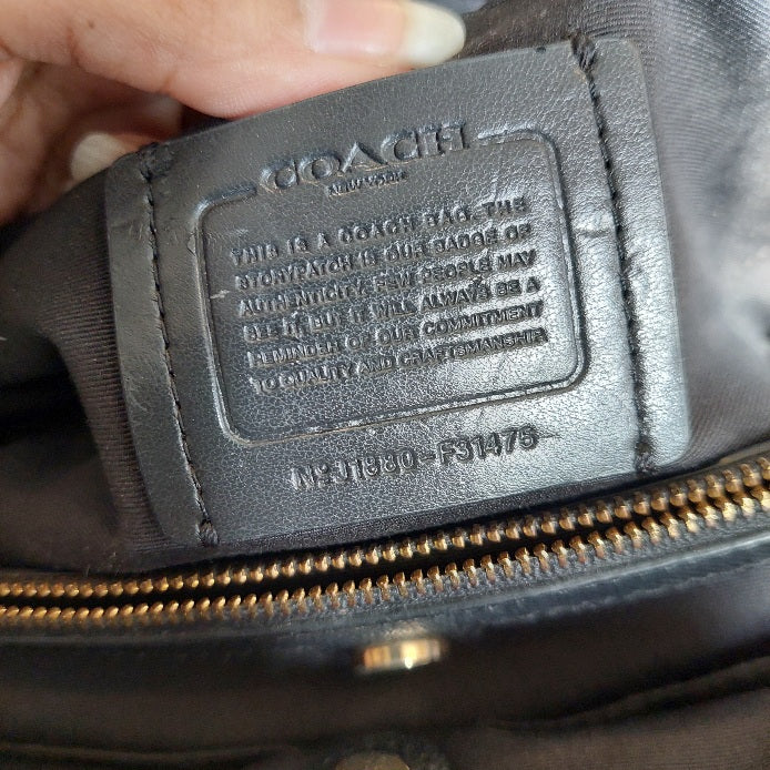 Coach Brown & Black Signature Coated Canvas 'Casey' Tote Bag | Pre Loved |
