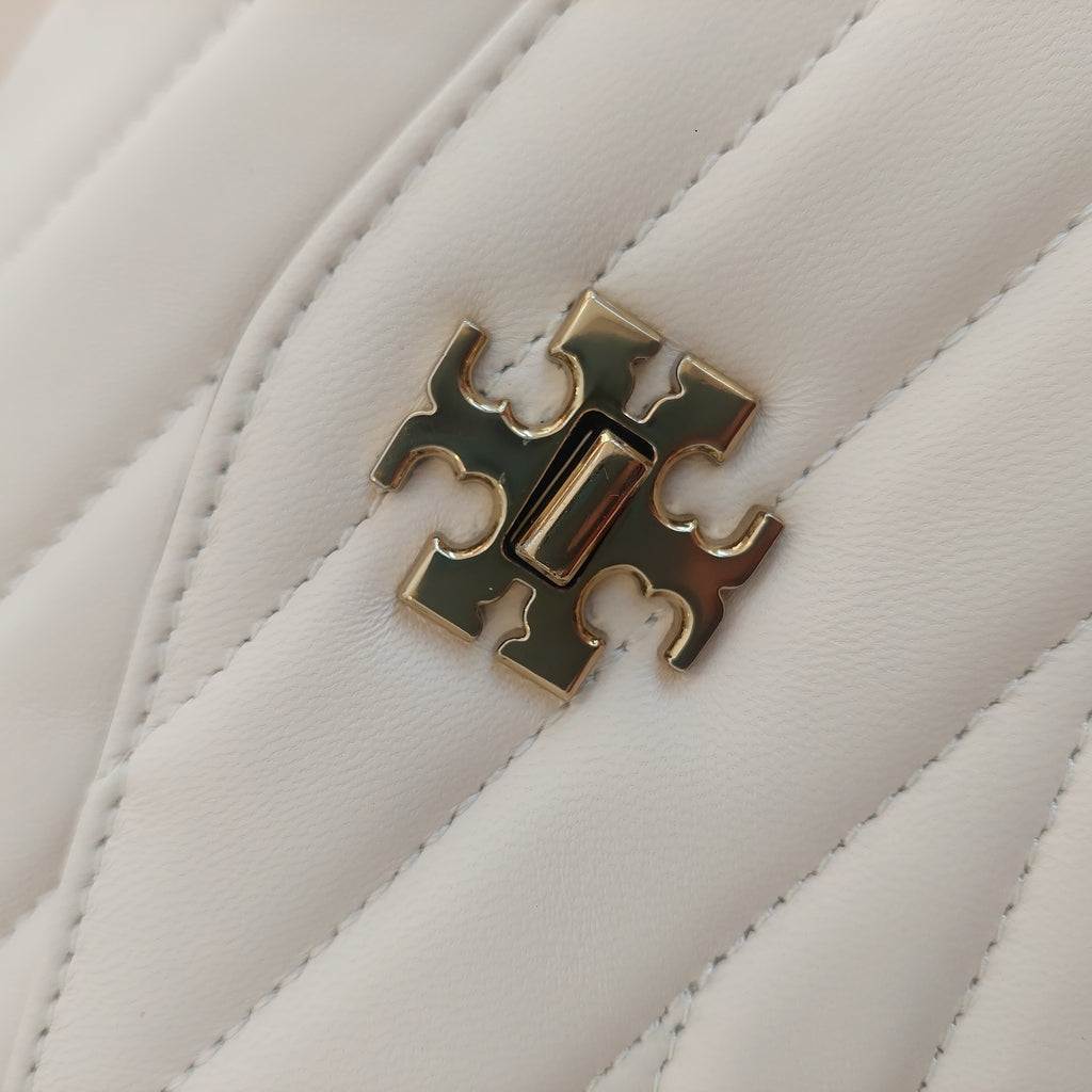 Tory Burch Ivory KIRA Chevron Top-Handle Satchel Bag | Brand New |