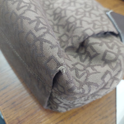 DKNY Monogram Canvas Leather Trim Hobo Bag | Gently Used |