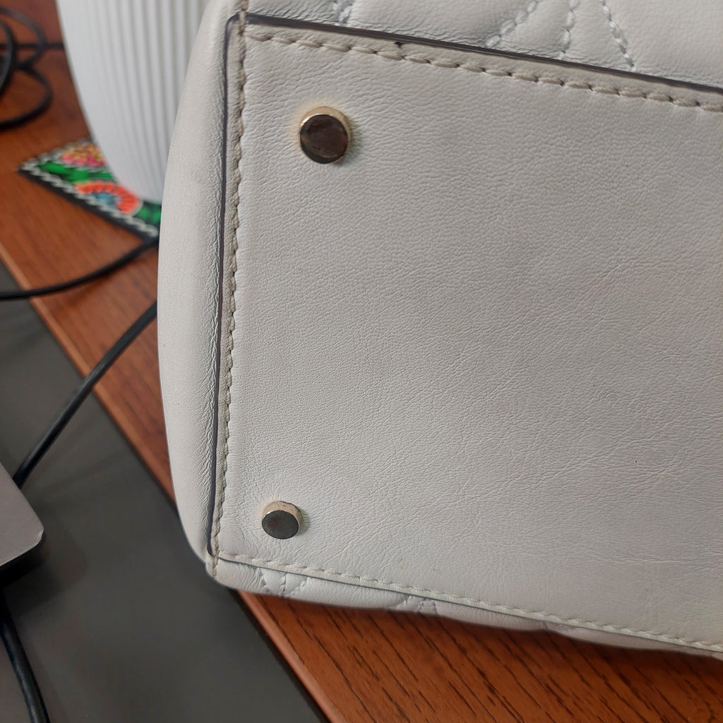 Kate Spade White Meena Leather Briar Lane Quilted Shoulder Bag | Pre Loved |