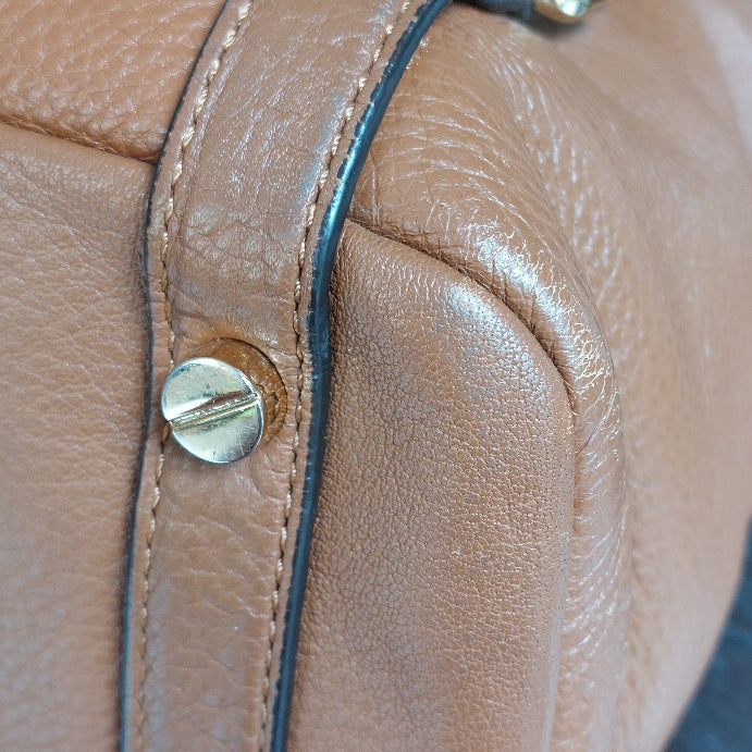 Michael Kors Brown Leather Buckle Strap Top Handle Bag | Pre Loved |