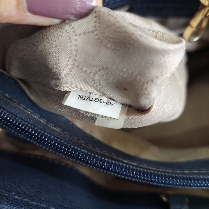 Michael Kors Navy Leather Handbag | Pre Loved |