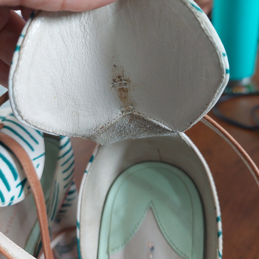 Sophia Webster For J.Crew Tropical Fabric Ankle Strap Heeled Sandals | Pre Loved |
