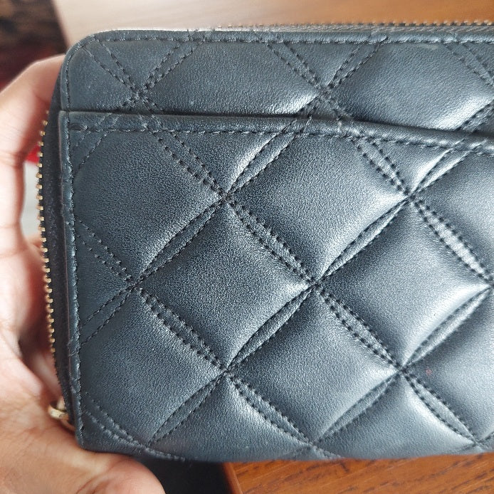 Kate Spade Black Quilted Leather Natalia Large Continental Wallet | Pre Loved |