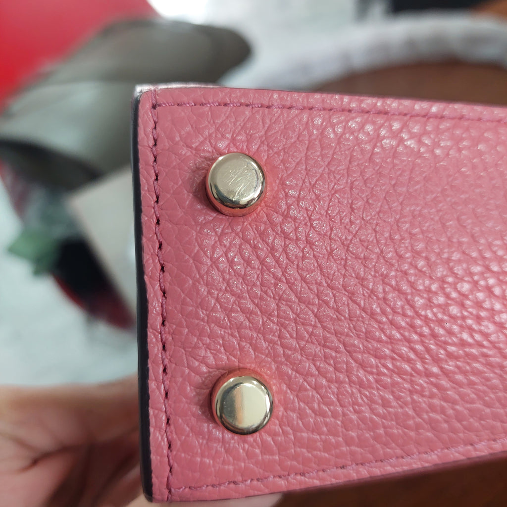 Coach Faded Blush Multi Kleo Pebble Leather Top Handle Crossbody Bag | Gently Used |