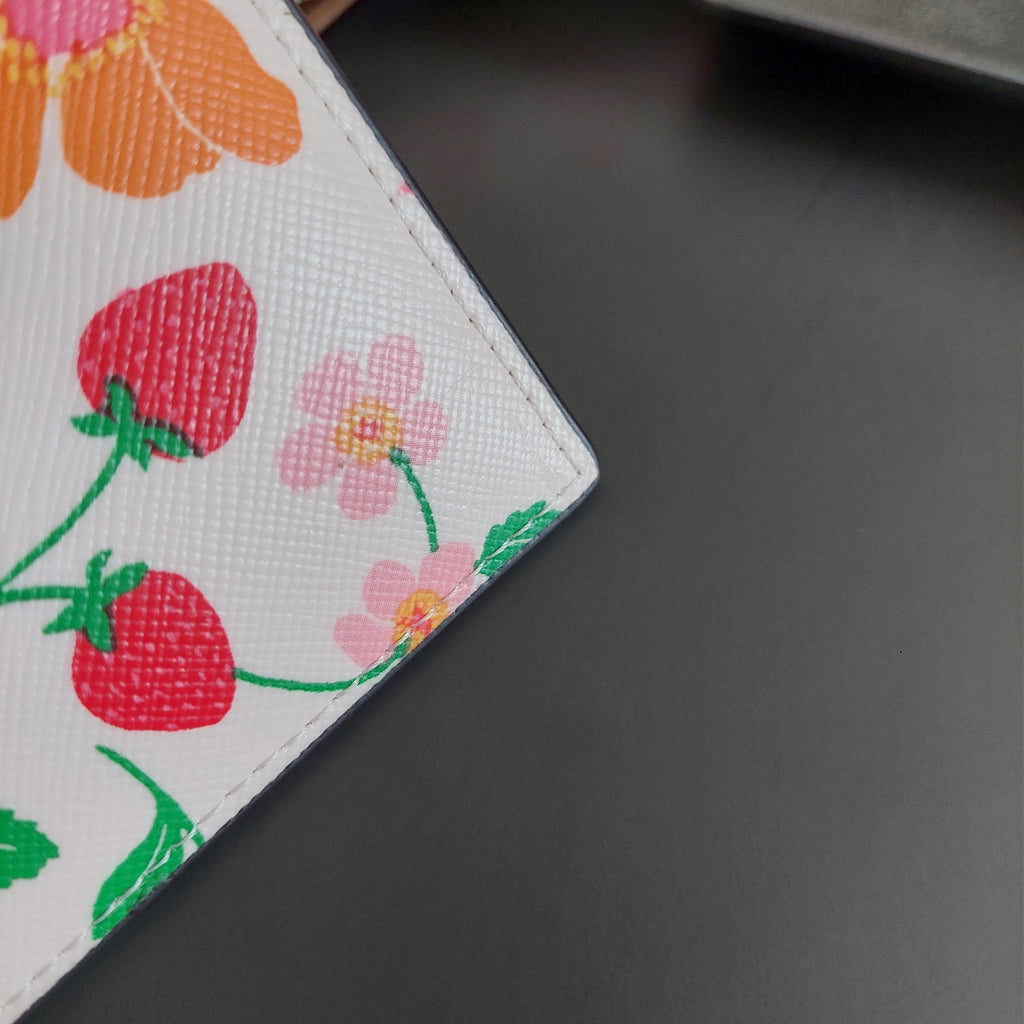 Kate Spade Pink Multi Boxed Strawberry Garden Small Slim Card Holder | Gently Used |