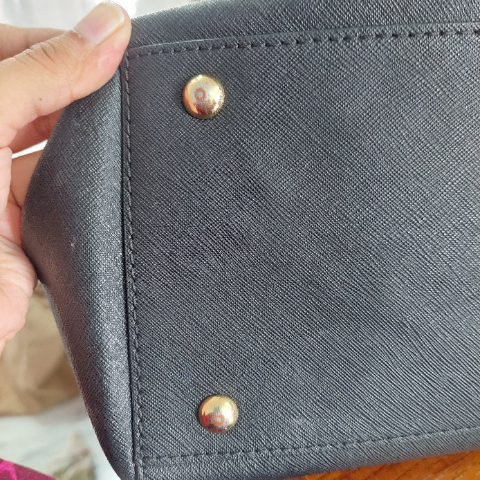 Michael Kors Black Saffiano Leather Large Satchel Bag | Pre Loved |