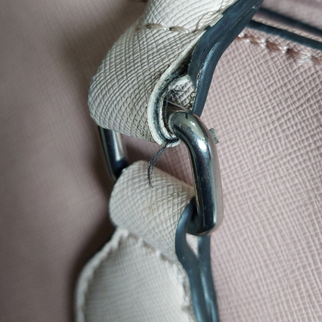 Guess Pink Two Tone Leatherette Goldenrod Back Satchel Bag | Pre Loved |