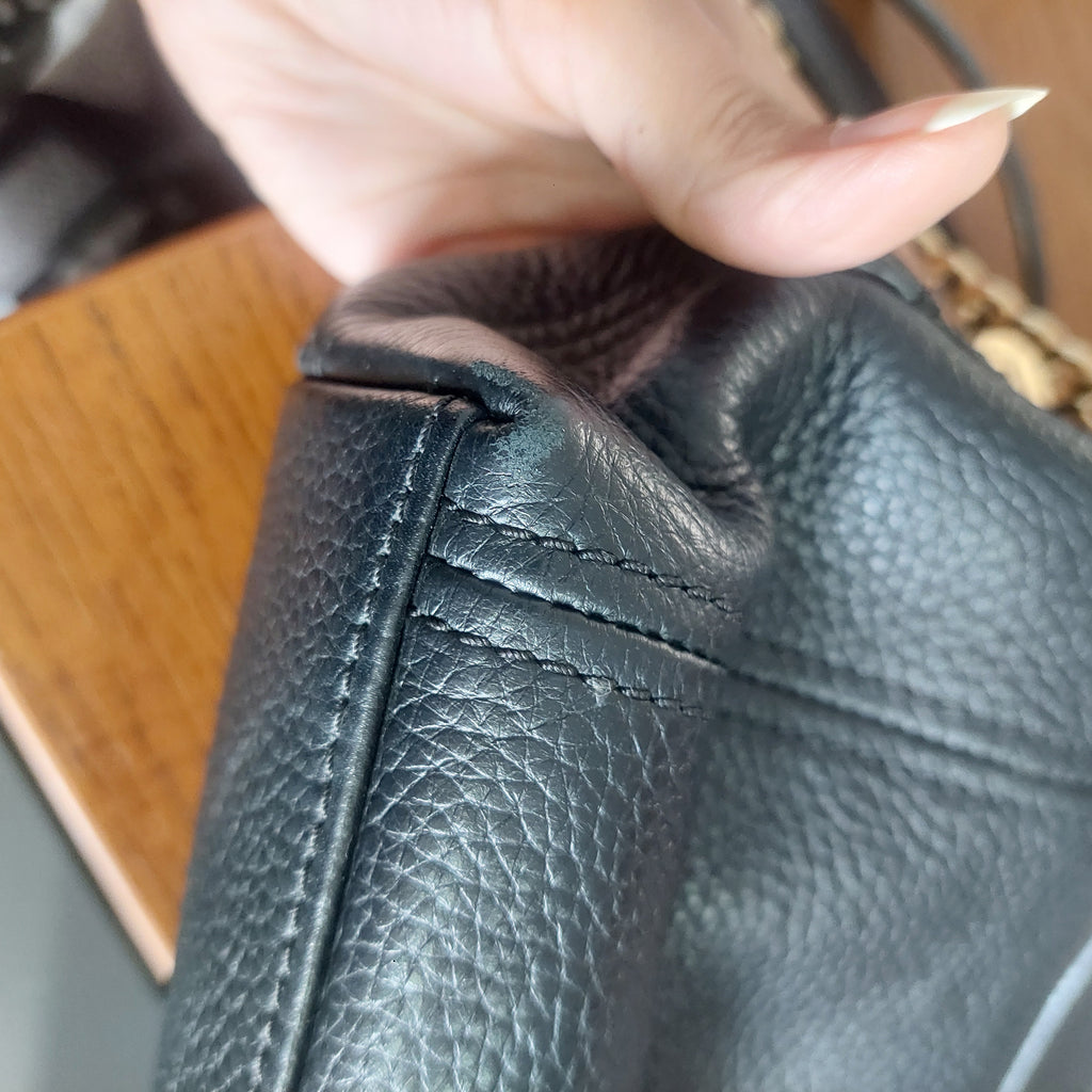 Michael Kors Black Pebbled Leather Jet Set Chain Shoulder Bag | Pre Loved |