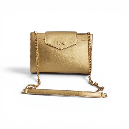 Michael Kors Gold Jet Set Convertible Crossbody Bag | Gently Used |