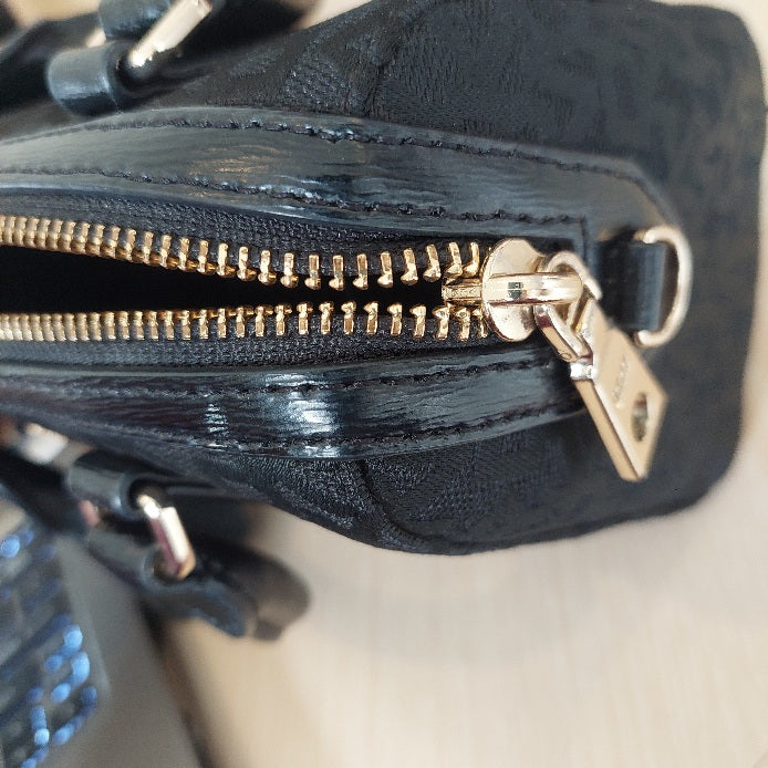DKNY Black Canvas & Leather mini Crossbody Bag | Gently Used |
