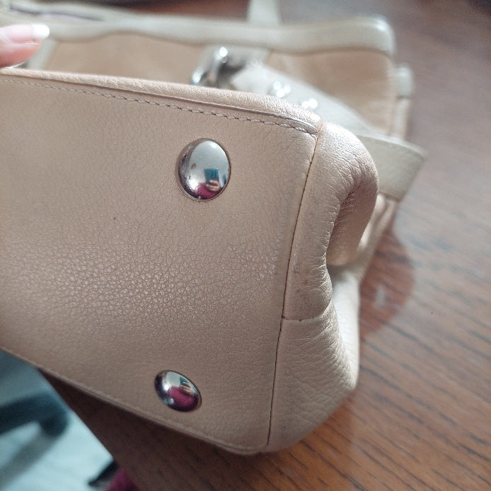 Coach Beige & Ivory Pebbled Leather Penelope Shoulder Bag | Pre Loved |