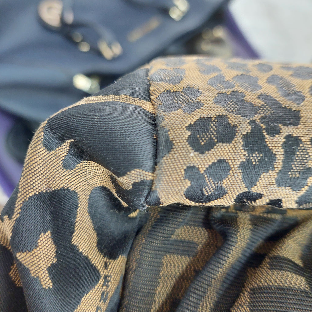 Fendi Canvas Monogram & Cheetah Print Hobo Bag | Pre Loved |