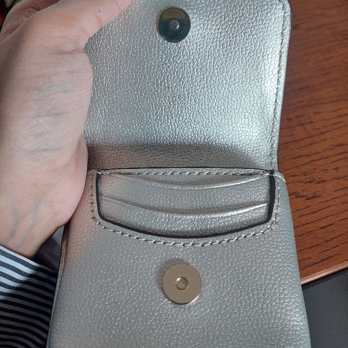 Kate Spade Silver Metallic North South Patterson Drive Phone Crossbody Bag | Pre Loved |
