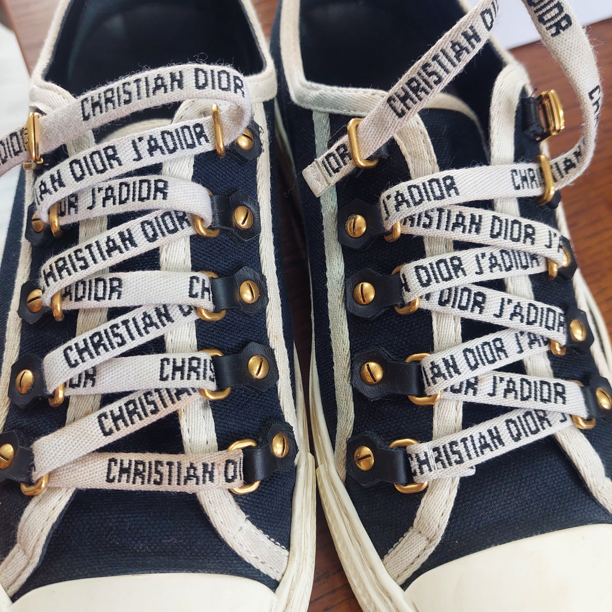 Christian Dior Walk'n'Dior Black & White Canvas Sneakers | Pre Loved |