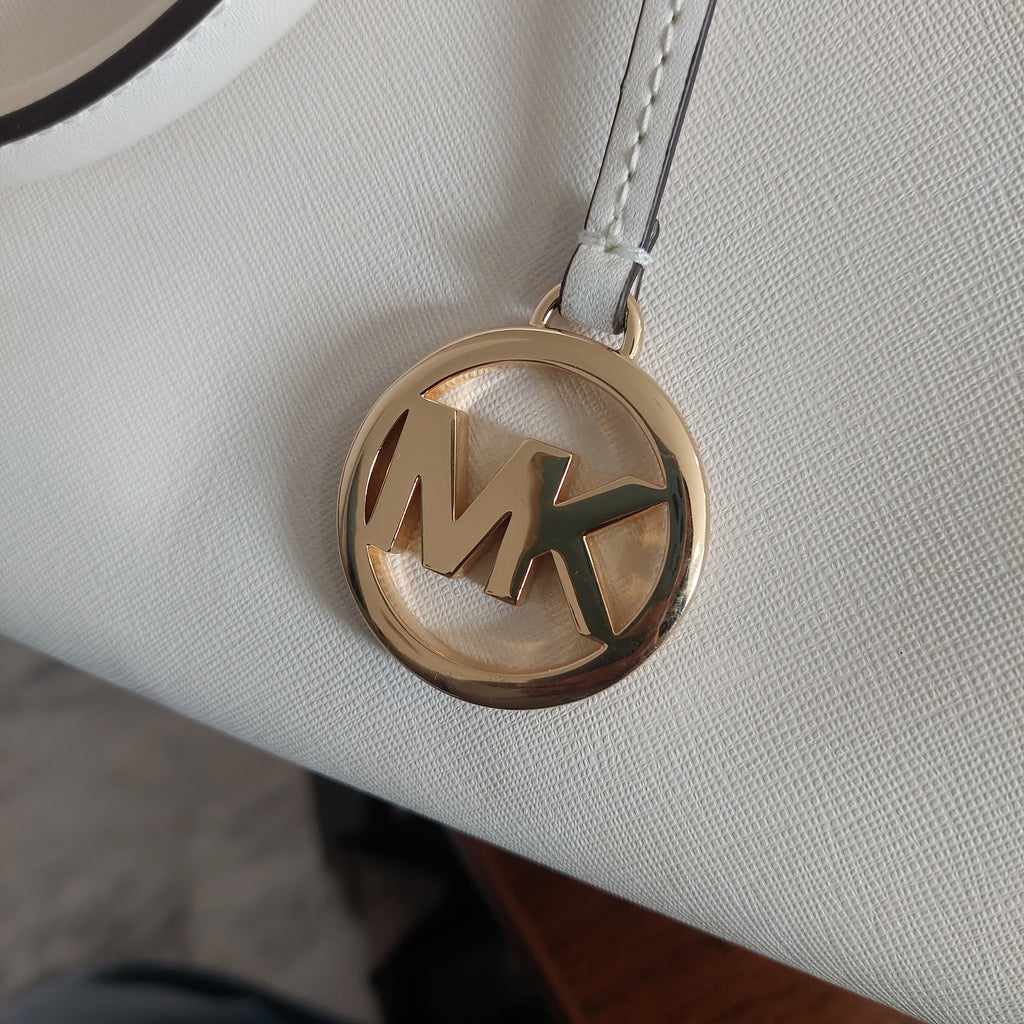 Michael Kors White “HOPE” Large Leather Satchel Bag | Pre Loved |