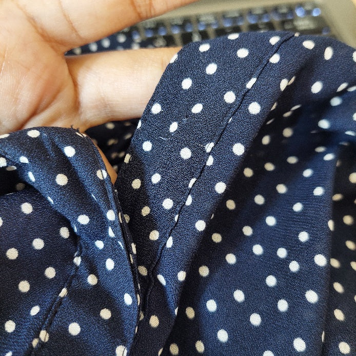 H&M Navy & White Polka Dot Top | Pre Loved |