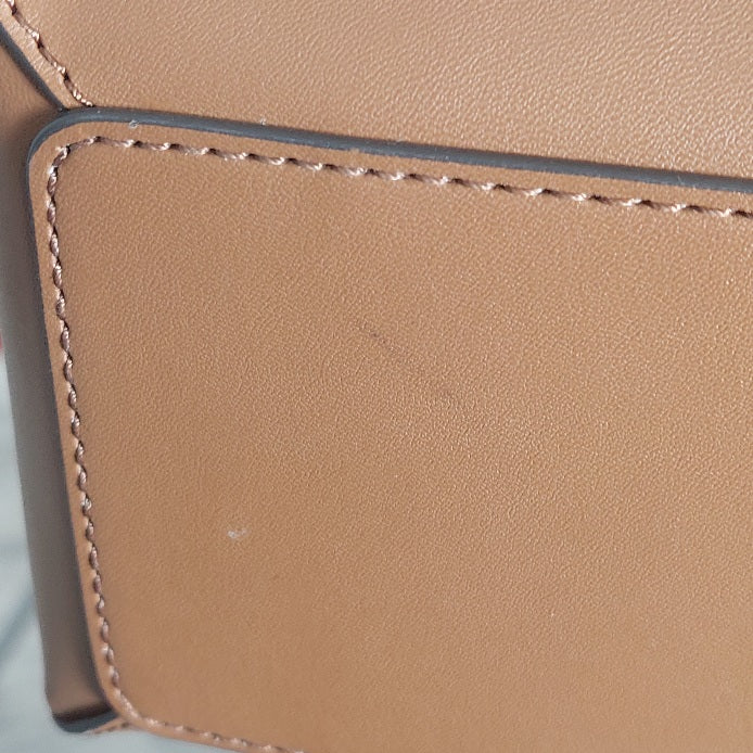 Michael Kors Brown Signature Leatherette Reed Satchel Bag | Gently Used |