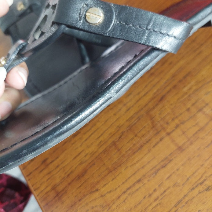 Tory Burch Black Leather 'Miller' Sandals | Pre Loved |