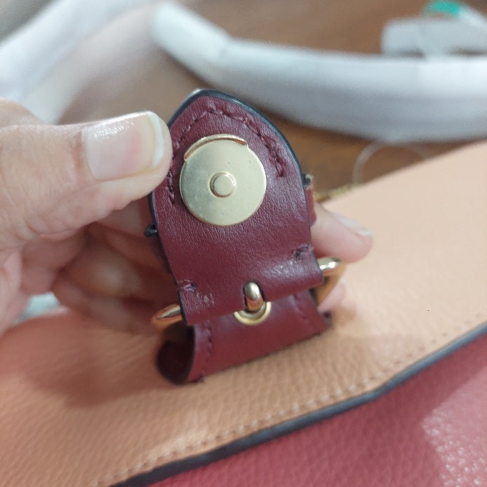 Coach Faded Blush Multi Kleo Pebble Leather Top Handle Crossbody Bag | Gently Used |
