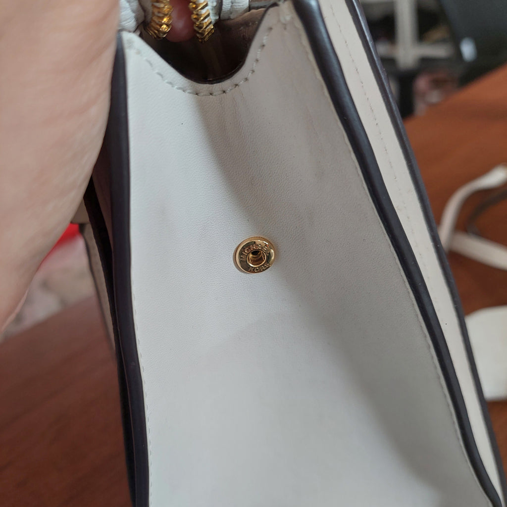 Michael Kors White “HOPE” Large Leather Satchel Bag | Pre Loved |